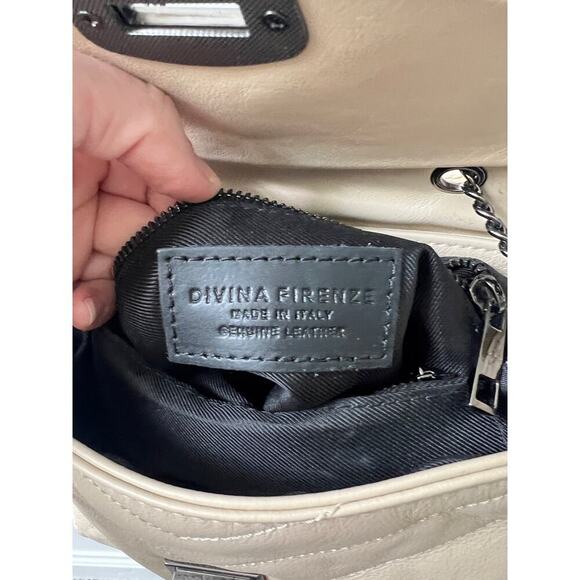 Davina Firenze beige clasp leather shoulder bag - Picture 3 of 5